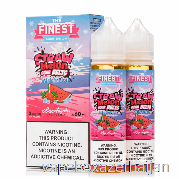 Vape Baku Straw Melon Sour Belts MENTHOL - The Finest Candy Edition - 120mL 6mg